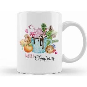 Humuts Porselen Beyaz Yılbaşı Yeni Yıl Konseptli New Year 016 Kupa Bardak