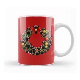 Humuts Pug Dog Multiface Christmas Wreath Kupa