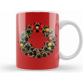Humuts Pug Dog Multiface Christmas Wreath Kupa