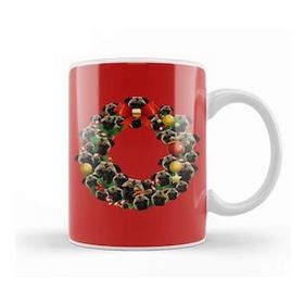 Humuts Pug Dog Multiface Christmas Wreath Kupa