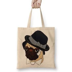 Humuts Pug Köpek 04 Bez Kadın Günlük Çanta