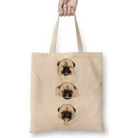 Humuts Pug Köpek 05 Bez Kadın Günlük Çanta