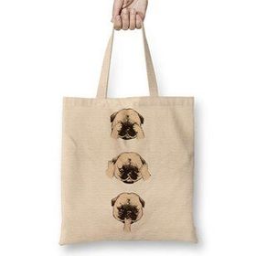 Humuts Pug Köpek 05 Bez Kadın Günlük Çanta