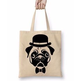 Humuts Pug Köpek 06 Bez Kadın Günlük Çanta