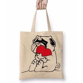 Humuts Pug Köpek 07 Bez Kadın Günlük Çanta