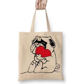 Humuts Pug Köpek 07 Bez Kadın Günlük Çanta