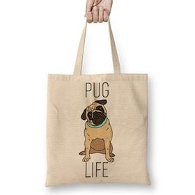 Humuts Pug Life Köpek 02 Bez Kadın Günlük Çanta