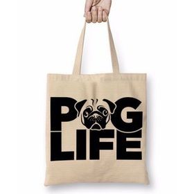 Humuts Pug Life Köpek 03 Bez Kadın Günlük Çanta