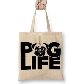 Humuts Pug Life Köpek 03 Bez Kadın Günlük Çanta
