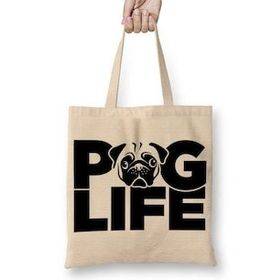 Humuts Pug Life Köpek 03 Bez Kadın Günlük Çanta