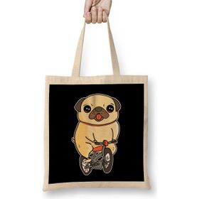 Humuts Pug Puppy Riding Bicycle Adorable Dog Bike Ride Bez Çanta