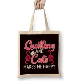 Humuts Quilling Cats Make Happy Hobby Craftsman Crafting Kitten Art Bez Kadın Günlük Çanta