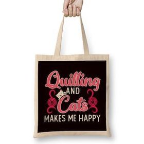 Humuts Quilling Cats Make Happy Hobby Craftsman Crafting Kitten Art Bez Kadın Günlük Çanta