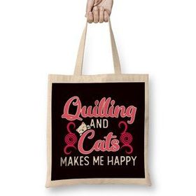 Humuts Quilling Cats Make Happy Hobby Craftsman Crafting Kitten Art Bez Kadın Günlük Çanta