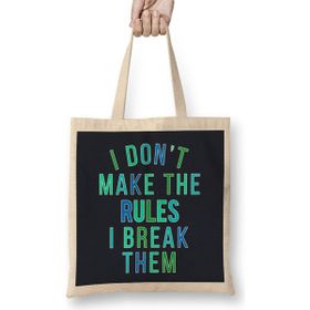 Humuts Rebel I Don't Make The Rules I Break Them Bez Uzun Saplı Açık Bej Rengi Çanta
