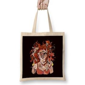 Humuts Red Head Tattooed Inked Redhead Red Hair Ginger Irish Bez Uzun Saplı Açık Bej Rengi Çanta
