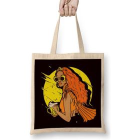 Humuts Redhead Girl Drinking Beer Ginger Irish Red Orange Haired Bez Uzun Saplı Açık Bej Rengi Çanta