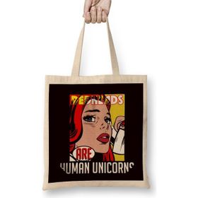 Humuts Redheads Human Unicorn Ginger Girl Red Hair Red Orange Head Bez Uzun Saplı Açık Bej Rengi Çanta