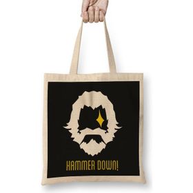 Humuts Reinhardt Hammer Down Logo Overwatch Bez Uzun Saplı Açık Bej Rengi Çanta