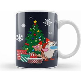 Humuts Ren And Stimpy Around The Christmas Tree Kupa Bardak