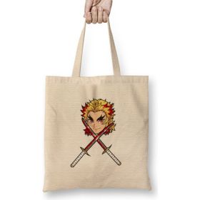 Humuts Rengoku Demon Slayer Bez Uzun Saplı Açık Bej Rengi Çanta