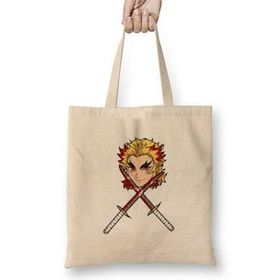 Humuts Rengoku Demon Slayer Bez Uzun Saplı Açık Bej Rengi Çanta