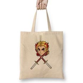 Humuts Rengoku Demon Slayer Bez Uzun Saplı Açık Bej Rengi Çanta