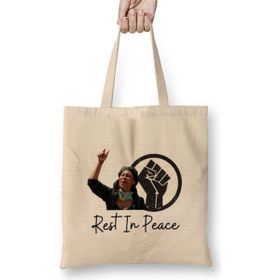 Humuts Rest In Peace George Floyd Black Lives Matter Bez Uzun Saplı Açık Bej Rengi Çanta