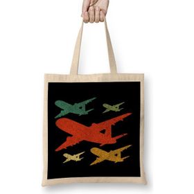 Humuts Retro Airplane Vintage Pilot Flying Bez Çanta