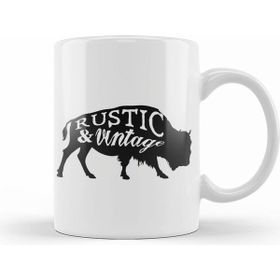 Humuts Retro Animal Buffalo Rustic And Vintage Black Kupa