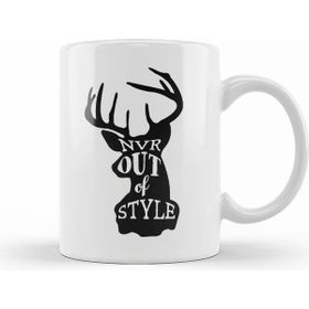 Humuts Retro Animal Stag Nvr Out Of Style Black Kupa