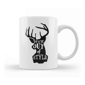 Humuts Retro Animal Stag Nvr Out Of Style Black Kupa