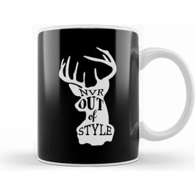 Humuts Retro Animal Stag Nvr Out Of Style White Kupa
