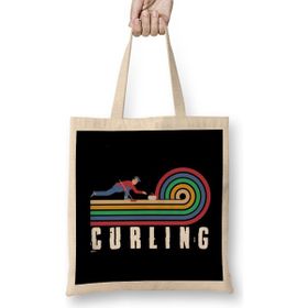 Humuts Retro Curling Player Vintage Curling Broom Stones Coach Team Bez Çanta