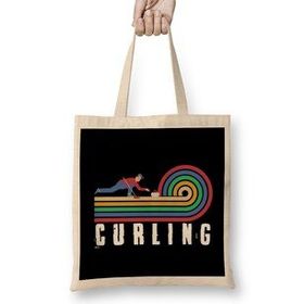Humuts Retro Curling Player Vintage Curling Broom Stones Coach Team Bez Çanta