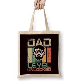 Humuts Retro Dad Level Unlocked Daddy Gamer Newborn Children Father Bez Çanta