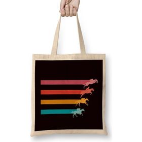 Humuts Retro Equestrian Sport Vintage Horses Riding Horse Dressage Bez Çanta