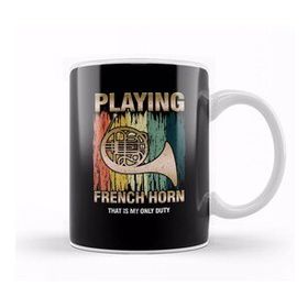 Humuts Retro French Horn Player Horn Instrumentalist Musician Hornist My Only Duty Kupa