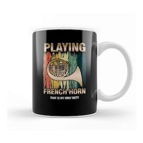 Humuts Retro French Horn Player Horn Instrumentalist Musician Hornist My Only Duty Kupa