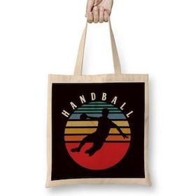 Humuts Retro Handball Player Vintage Handballer Ball Sports Team Bez Çanta