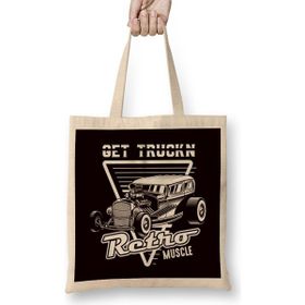 Humuts Retro Muscle Cars Hot Rod American Classic Old Automobile Bez Çanta