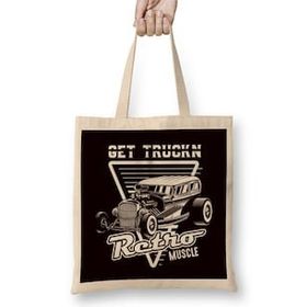 Humuts Retro Muscle Cars Hot Rod American Classic Old Automobile Bez Çanta