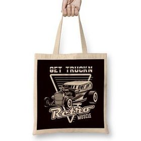 Humuts Retro Muscle Cars Hot Rod American Classic Old Automobile Bez Çanta