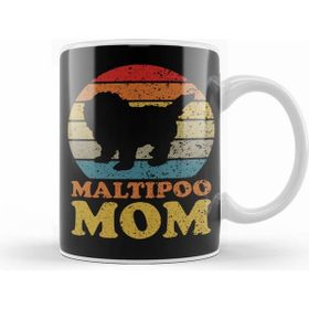 Humuts Retro Sunset Maltipoo Dog Mom Kupa