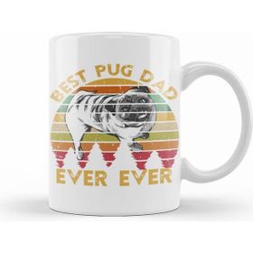 Humuts Retro Vintage Best Pug Dad Ever Köpek Kupa