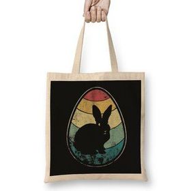 Humuts Retro Vintage Bunny Egg Happy Easter Bez Çanta
