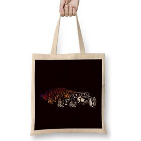Humuts Retro Vintage Classic Old Cars Automobile Hot Rod Muscle Car Bez Çanta
