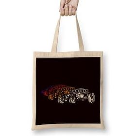 Humuts Retro Vintage Classic Old Cars Automobile Hot Rod Muscle Car Bez Çanta