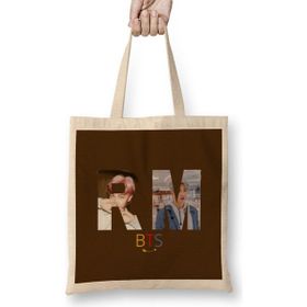 Humuts Rm Bts Army Gıft University Bez Uzun Saplı Açık Bej Rengi Çanta
