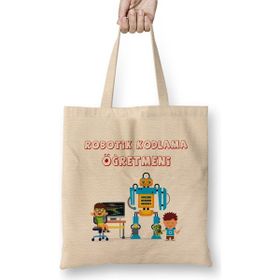 Humuts Robotik Kodlama Öğretmeni Bez Kadın Günlük Çanta